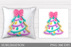 Christmas Tree Pillow Design. Christmas Pillow Sublimation Product Image 1