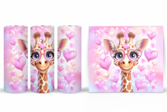Valentines Giraffe Tumbler. Valentines Tumbler Sublimation Product Image 2