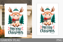 Christmas Cow Garden Flag. Christmas Garden Flag Sublimation Product Image 1