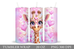 Valentines Giraffe Tumbler. Valentines Tumbler Sublimation Product Image 1