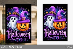 Halloween Pumpkin Garden Flag. Ghost Garden Flag Design Product Image 1