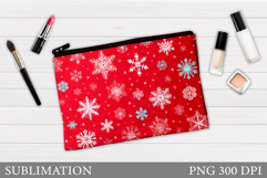 Snowflakes Makeup Bag. Christmas Makeup Bag Sublimation Product Image 1
