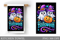 Halloween Pumpkin Towel Design. Ghost Kitchen Towel Product Image 1