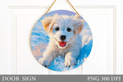 Christmas Dog Door Sign. Christmas Door Sign Design Product Image 1
