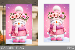 Cute Snowman Garden Flag. Christmas Garden Flag Design Product Image 1