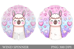 Valentines Lama Wind Spinner. Valentines Wind Spinner Design Product Image 1