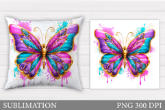 Butterfly Pillow Design. Butterfly Sublimation Product Image 1