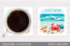 Crab Coaster Design. Sea Coaster Sublimation Product Image 1
