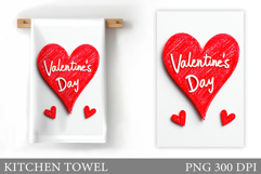 Heart Kitchen Towel Sublimation. Valentines Kitchen Towel Product Image 1