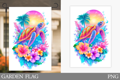 Sea Turtle Garden Flag Design. Sea Garden Flag Sublimation Product Image 1