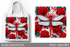 Dragonfly Tote Bag Design. Dragonfly Sublimation Product Image 1