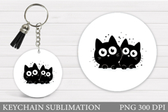 Cute Cat Keychain Design. Cute Cat Sublimation Product Image 1
