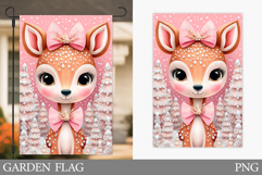 Cute Deer Garden Flag. Christmas Garden Flag Sublimation Product Image 1