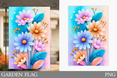 Flowers Garden Flag Sublimation. Floral Garden Flag Design Product Image 1