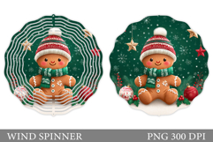 Cute Gingerbread Wind Spinner. Christmas Wind Spinner Design Product Image 1