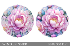 Peony Wind Spinner Design. Flowers Wind Spinner Sublimation Product Image 1