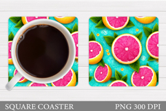 Grapefruit Coaster Design. Grapefruit Sublimation Product Image 1