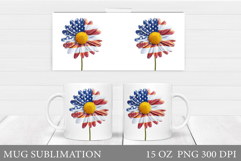 Patriotic Flower Mug Design. Patriotic Mug Sublimation Product Image 1