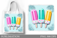 Ice Cream Tote Bag Sublimation. Summer Tote Bag Design Product Image 1