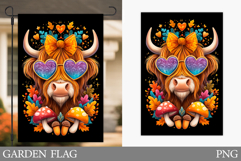 Fall Cow Garden Flag. Fall Garden Flag Sublimation Product Image 1