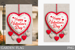 Valentines Heart Garden Flag. Valentines Garden Flag Design Product Image 1