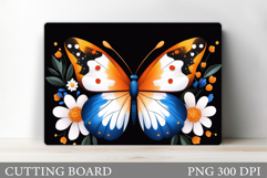 Butterfly Cutting Board. Flower Cutting Board Sublimation Product Image 1