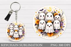 Halloween Ghost Keychain. Halloween Keychain Sublimation Product Image 1
