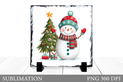 Cute Snowman Slate Sublimation. Christmas Slate Design Product Image 1
