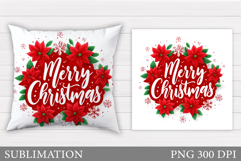 Merry Christmas Pillow Design. Christmas Sublimation Product Image 1