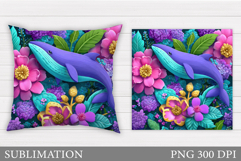 Whale Pillow Sublimation. Whale Sublimation Product Image 1