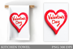 Heart Kitchen Towel Sublimation. Valentines Kitchen Towel Product Image 1