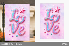 Valentine Garden Flag Design. Love Garden Flag Sublimation Product Image 1