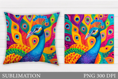Peacock Pillow Sublimation. Peacock Sublimation Product Image 1