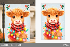 Christmas Cow Garden Flag. Christmas Garden Flag Design Product Image 1
