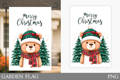 Christmas Bear Garden Flag. Christmas Garden Flag Design Product Image 1