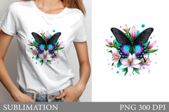 Butterfly T-Shirt Design. Butterfly Sublimation Product Image 1
