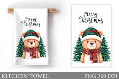 Christmas Bear Kitchen Towel. Christmas Kitchen Towel Design Product Image 1