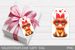 Valentines Cow Gift Tag Design. Valentine Gift Tag Printable Product Image 1