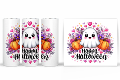 Cute Halloween Pumpkin Tumbler. Cute Ghost Tumbler Design Product Image 2