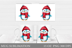 Christmas Penguin Mug Design. Christmas Mug Sublimation Product Image 1