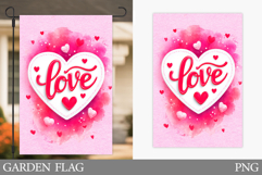 Valentine Garden Flag Design. Valentines Heart Garden Flag Product Image 1