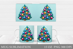 Christmas Tree Mug Design. Christmas Tree Mug Sublimation Product Image 1