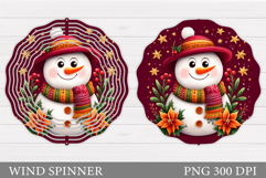 Cute Snowman Wind Spinner. Christmas Wind Spinner Design Product Image 1