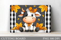 Fall Cow Cutting Board. Fall Cutting Board Design Product Image 1