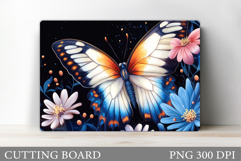 Butterfly Cutting Board. Flower Cutting Board Sublimation Product Image 1