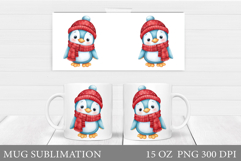 Christmas Penguin Mug Design. Christmas Mug Sublimation Product Image 1