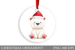 Polar Bear Christmas Ornament. Christmas Bear Sublimation Product Image 1