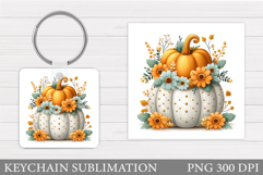 Pumpkin Keychain Design. Pumpkin Sublimation Product Image 1
