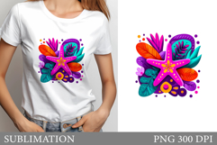 Starfish T-Shirt Design. Starfish Sublimation Product Image 1