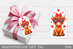 Valentines Cow Gift Tag Design. Valentine Gift Tag Printable Product Image 1